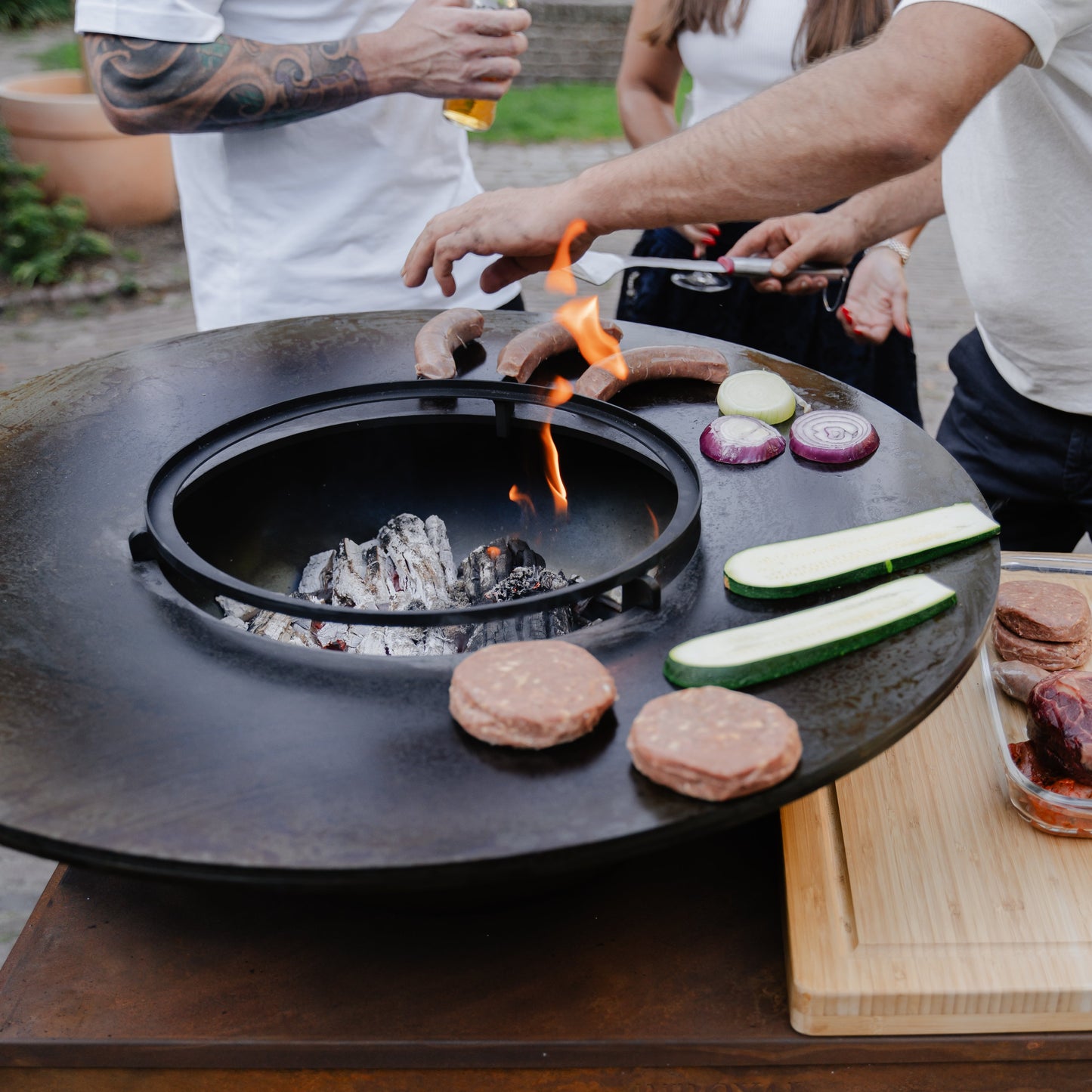 BBQ Plancha Grill Big Jack Corten steel 3.0 - With cover and wood storage